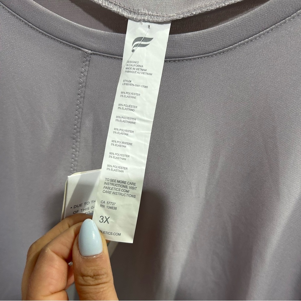 Fabletics Purple Relaxed Long Sleeve Tee - Picture 3 of 13
